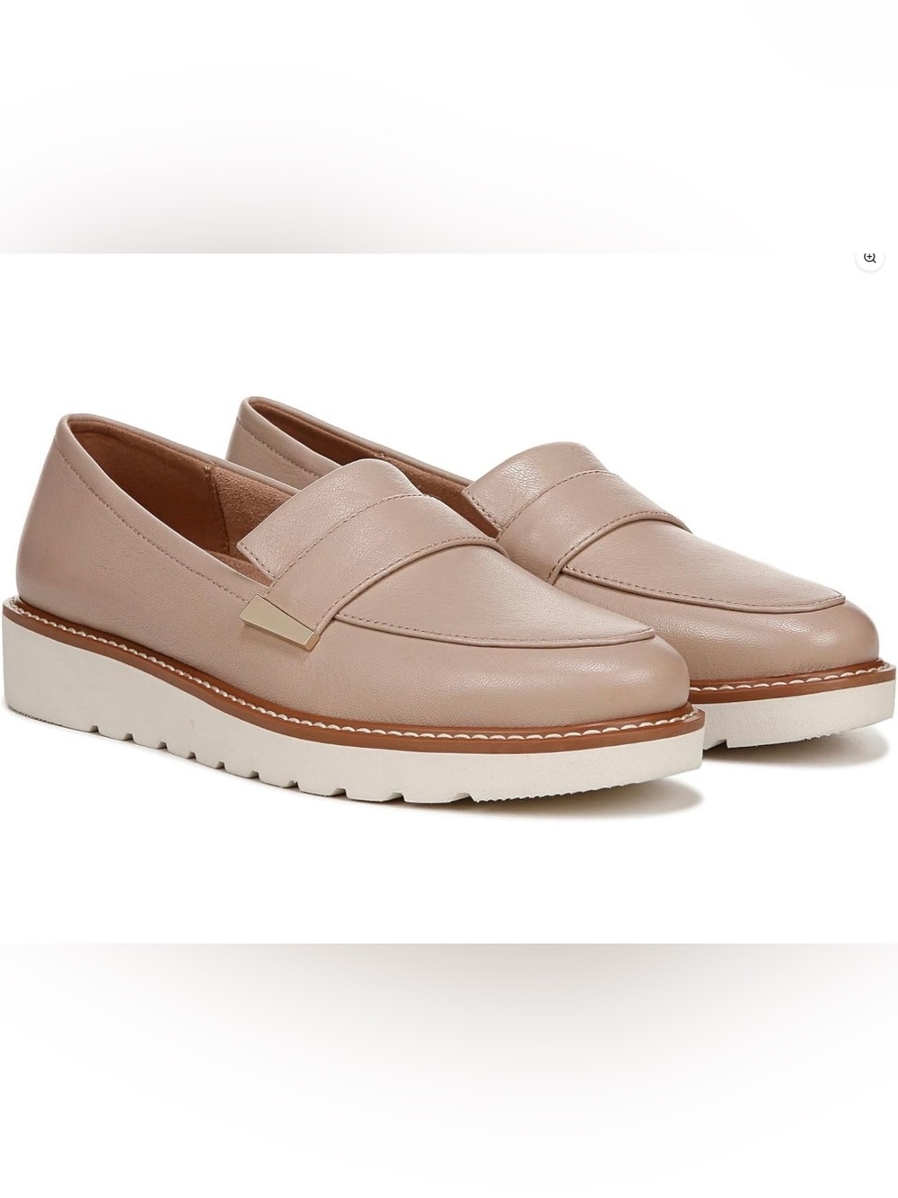 Naturalizer Light Pink Leather Platform Penny Loafers Size 7.5W